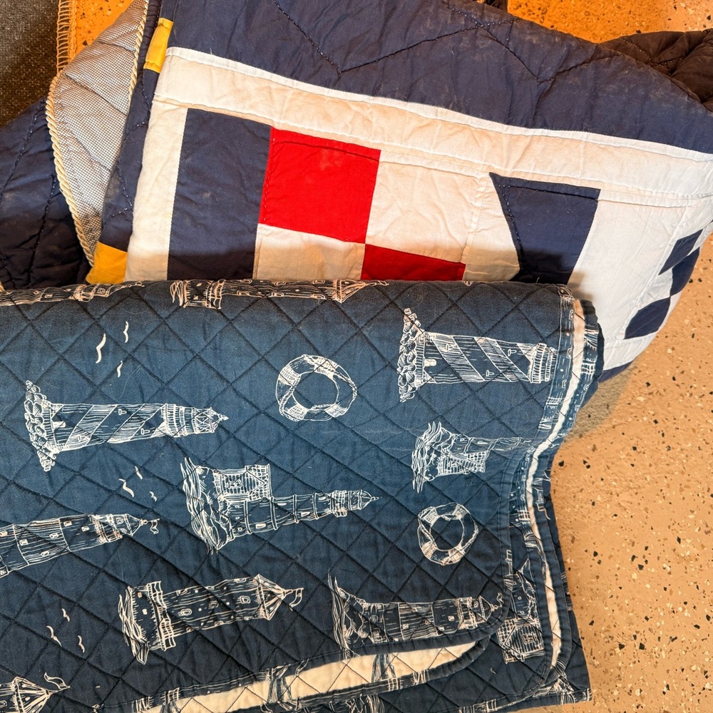 FREE WITH ANY PURCHASE!!! Nautical Themed Red, Blue and White Quilt